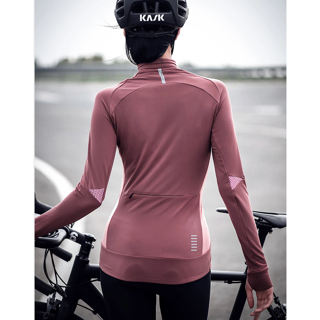 Women's Winter Cycling Jacket - Windproof Fleece, Reflective & Thermal Sport Coat