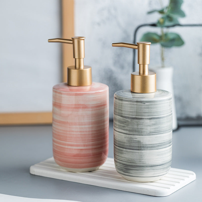 Luxury Nordic-Style Ceramic Soap Dispenser Set