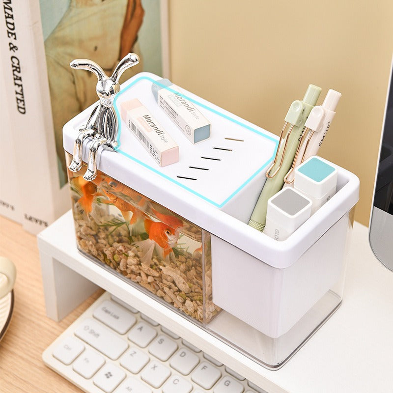 Mini Desktop Aquarium with Pen Holder