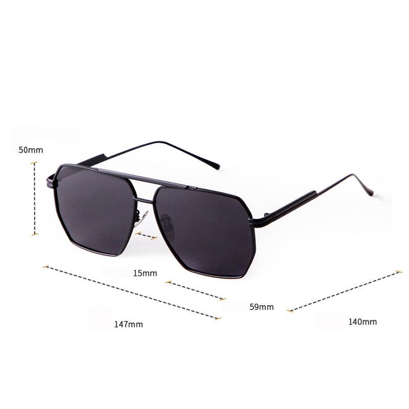 Retro Metal Oversized Polarized Square Sunglasses