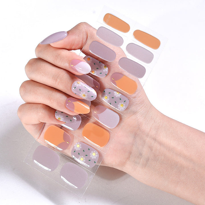 Internet Celebrity Semi-baked Gel Nail Sticker Waterproof And Durable 3d Paper Patch