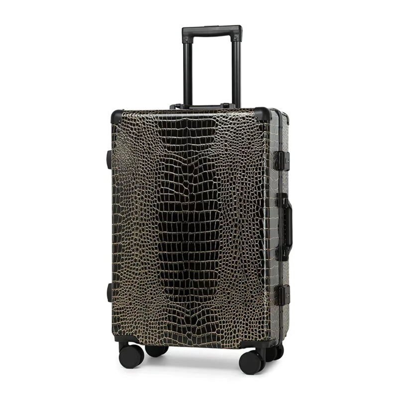 Luxurious Crocodile Print Travel Luggage & Handbag Set