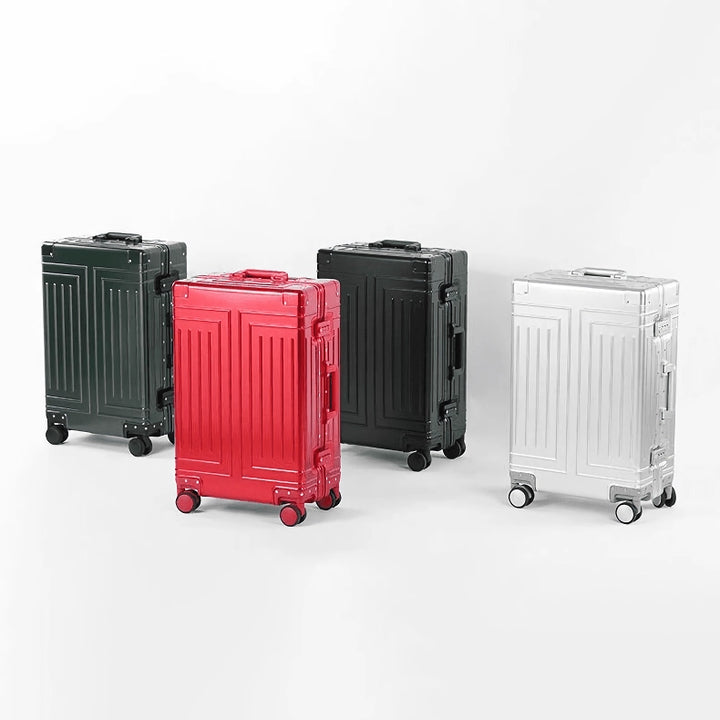 Aluminum Alloy Rolling Suitcase: Spinner Wheels, Lockable, Multiple Sizes