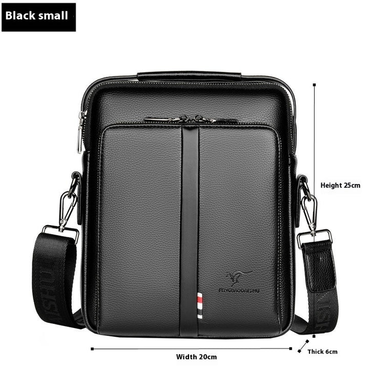 Men's Business Casual Crossbody Vertical And Portable Design Large Capacity Shoulder Leather Backpack