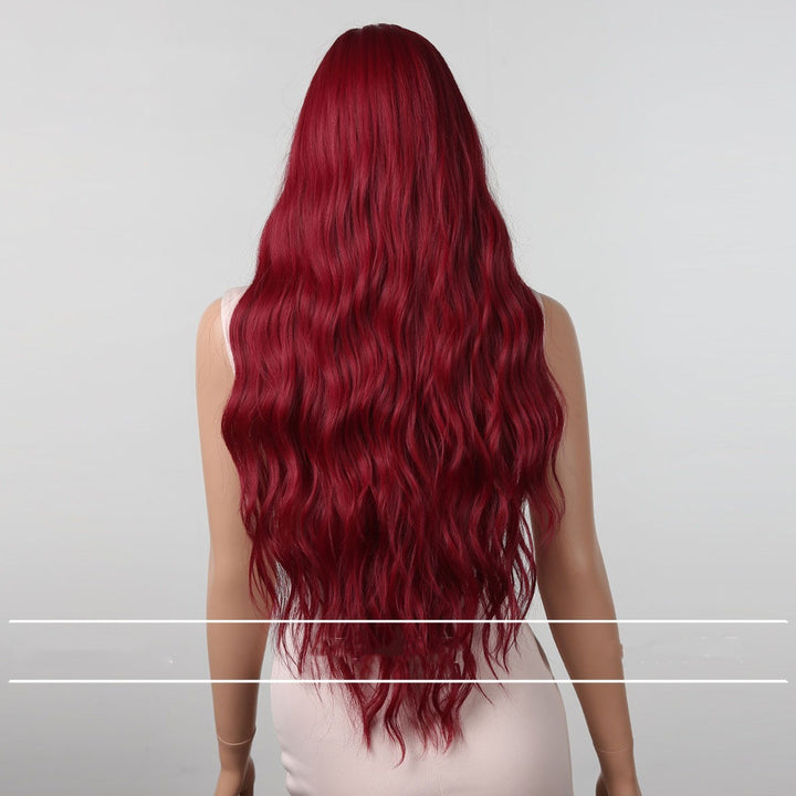 Eight-character Liu Seaweed Rose Red Long Curly Hair Big Wave Wig