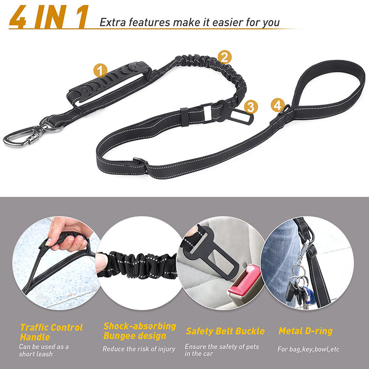 Durable No-Pull Reflective Bungee Dog Leash