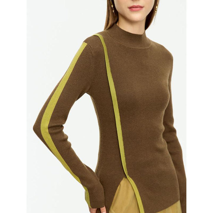 Elegant Asymmetrical Mock Neck Sweater for Women