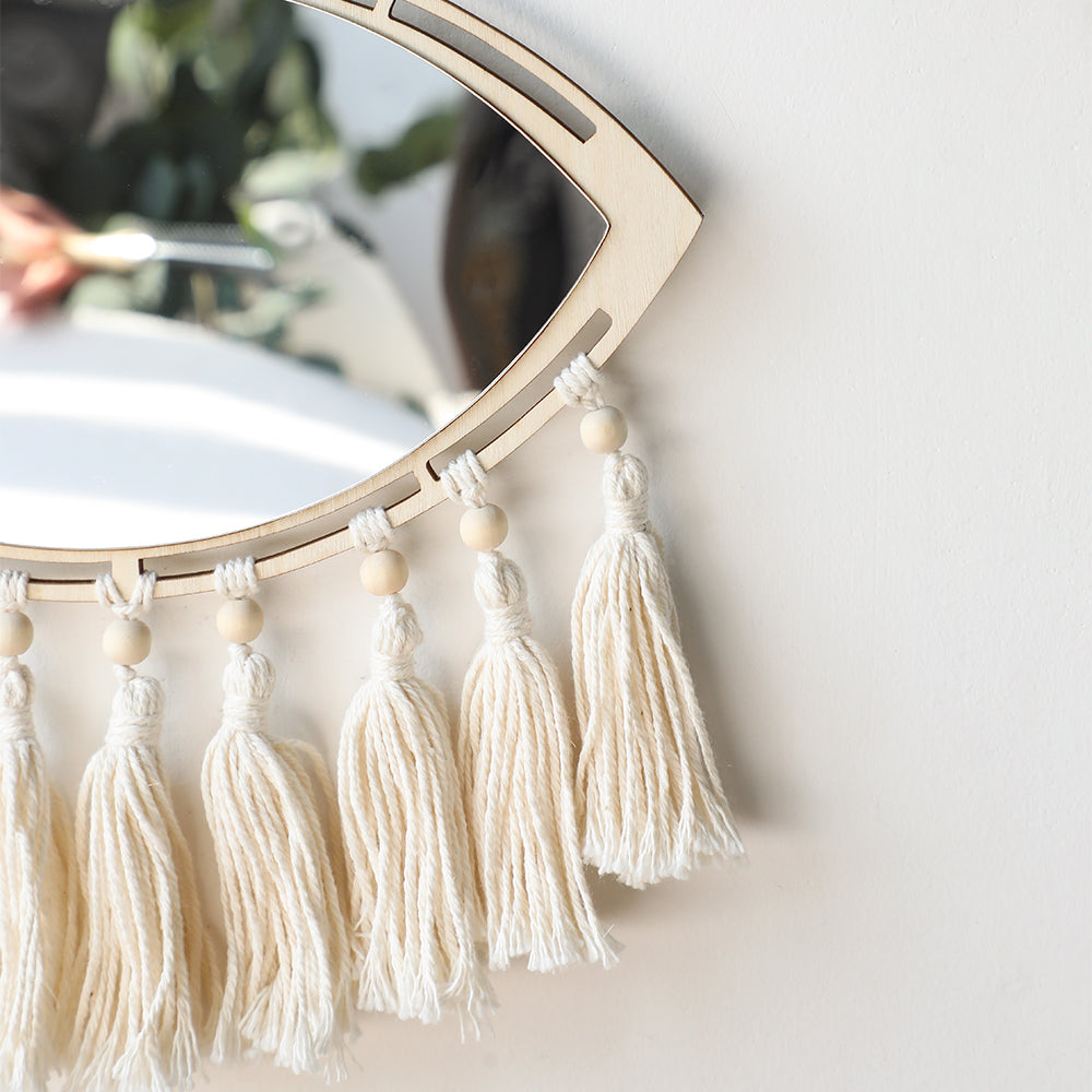 Boho Macrame Eye Mirror Wall Decor