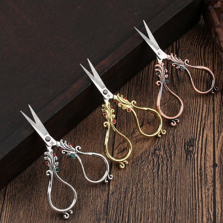 Retro Stainless Steel Pointed Toe Phoenix Tail Paper-cut Window Decoration Scissors