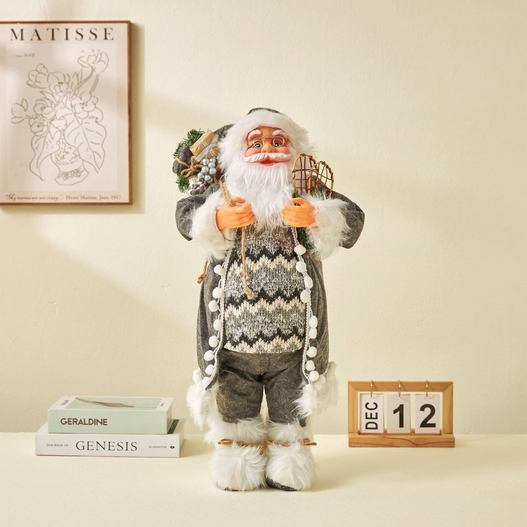 Striped Santa Claus Ornaments Nordic Style Silver Rudolf Doll