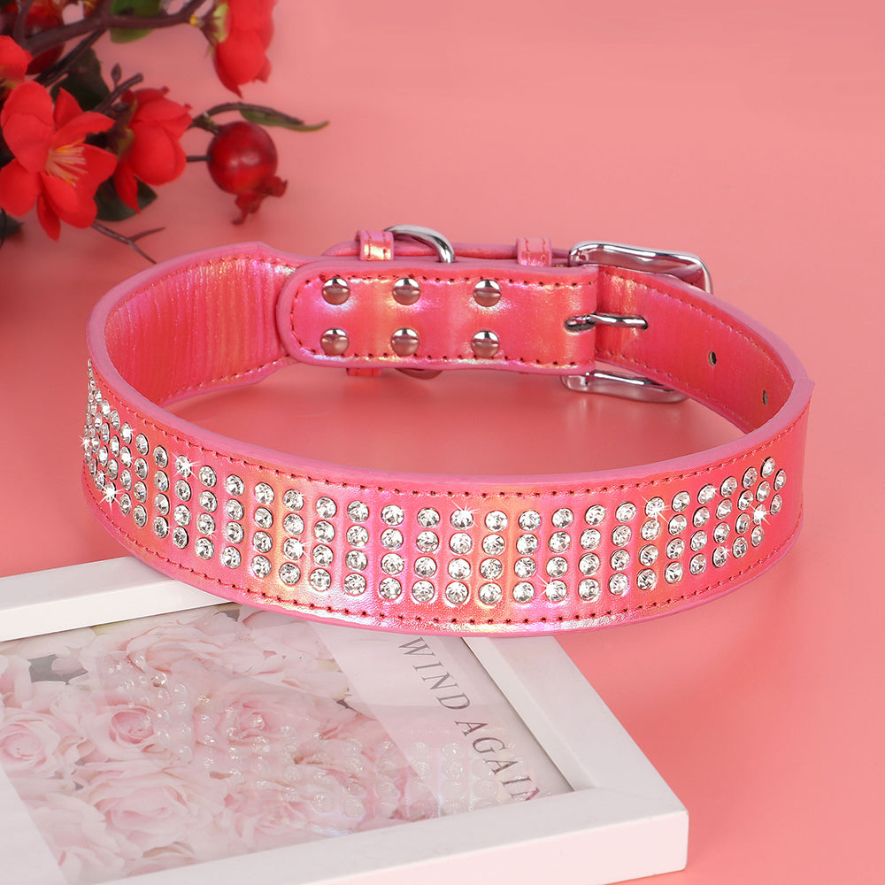 Bling Rhinestone Dog Collar for Medium and Large Dogs