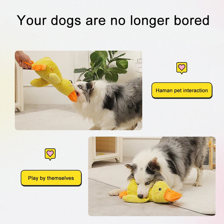 Duck Shape Quacking Dog Toy - Durable, Interactive, and Chew-Resistant for Small to Large Dogs