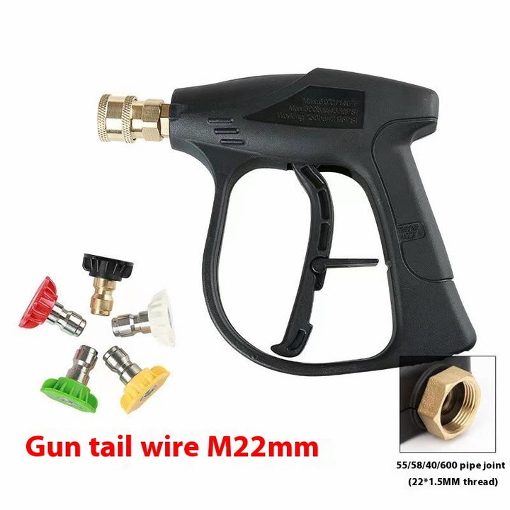 High-pressure Washing Machine Water Gun For Car Washing Pa Pot Aluminum Valve Core High-pressure Short Gun