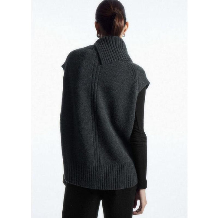 High Neck Slim Knitted Sleeveless Sweater Vest