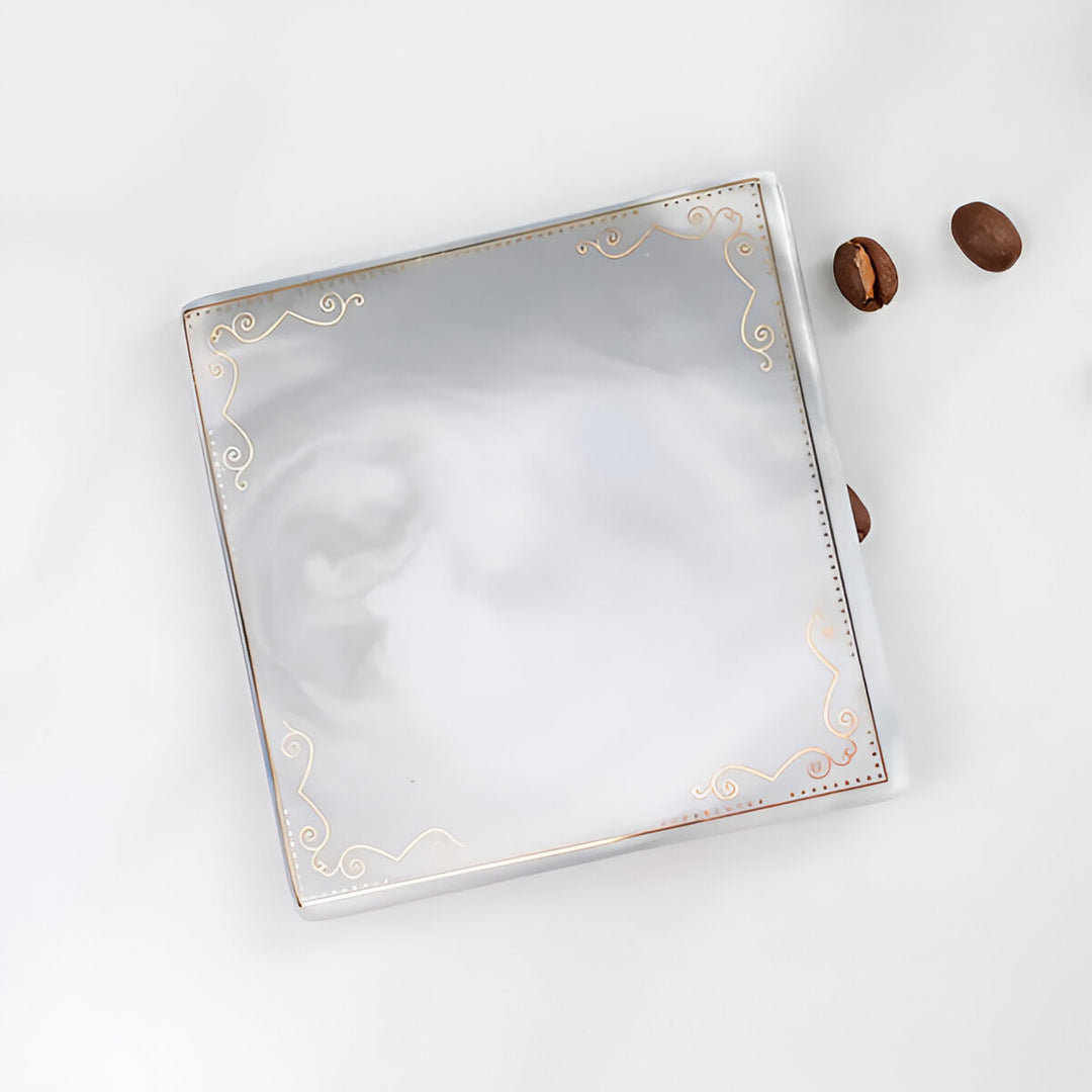 Golden Edge Marble Ceramic Coasters