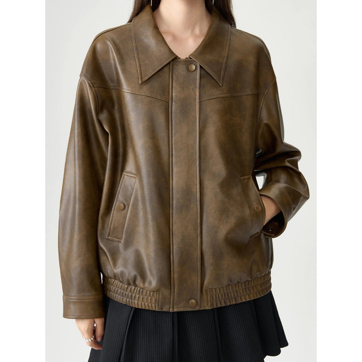 Cool and Stylish Retro Leather Jacket for Women - Autumn Casual Short Jacket