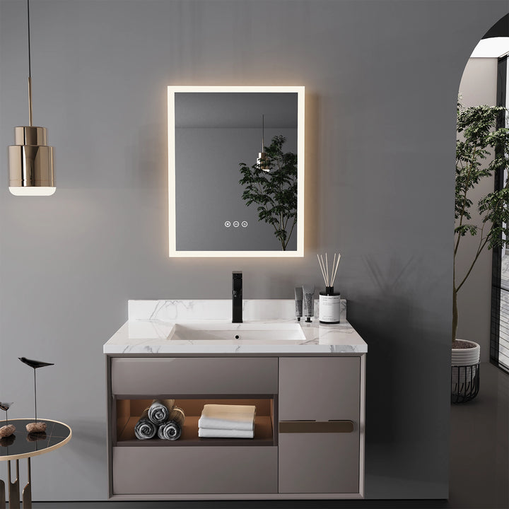 LED Lighted Anti-Fog Bathroom Mirror with Smart Touch