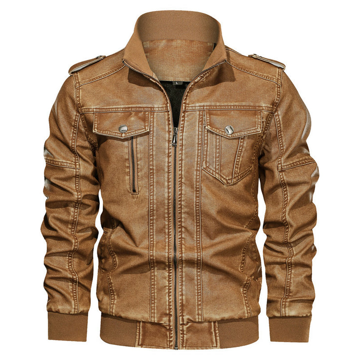 European And American Style Men's Pu Leather Coat