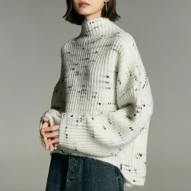 Tie-Dye High Collar Sweater