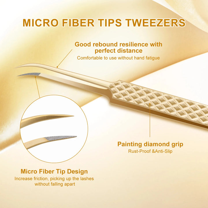 Precision Fiber Tip Eyelash Extension Tweezers - Antistatic Straight Tool