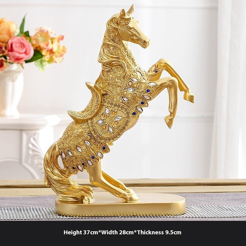 Wine Cabinet Decoration Horse European Home Living Room Fortune Light Luxury Desktop Accessories Crafts Win Instant Success