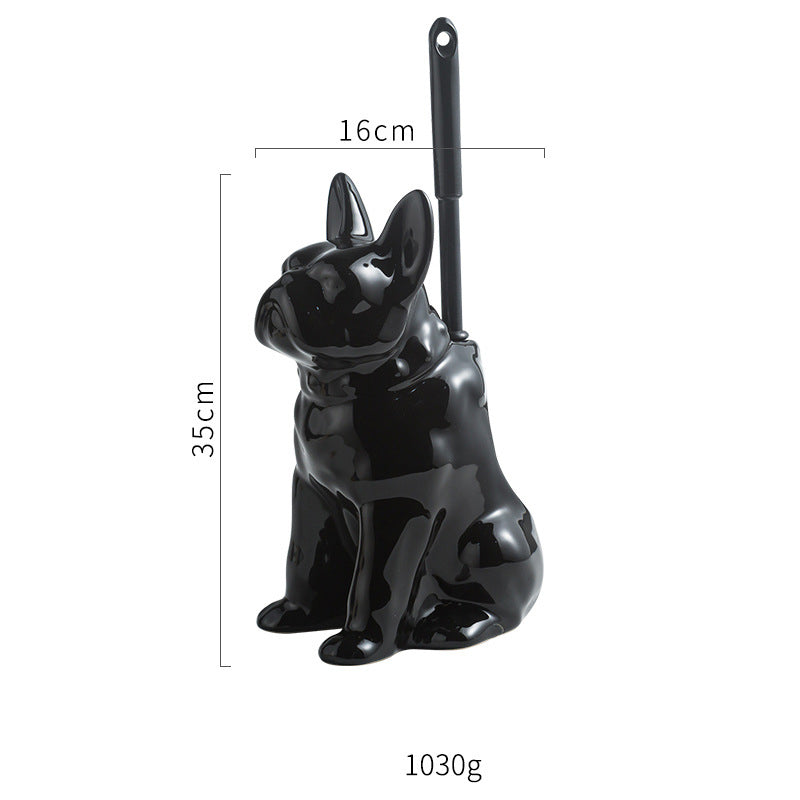 Creative Dog Shape Toilet Brush with Ceramic Base