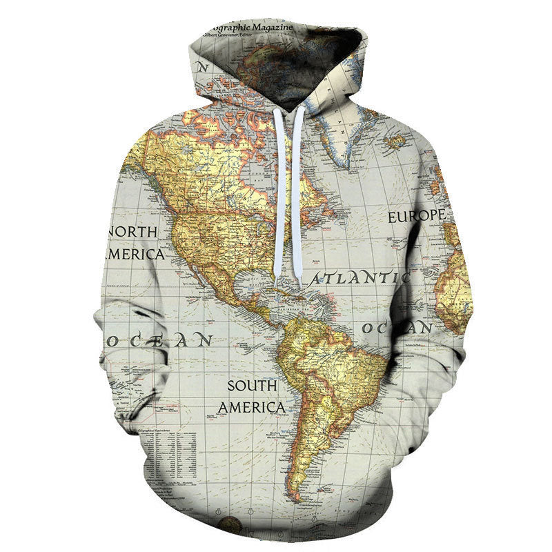 Starry Sky Digital Printing Pullover Leisure Hooded Sweater