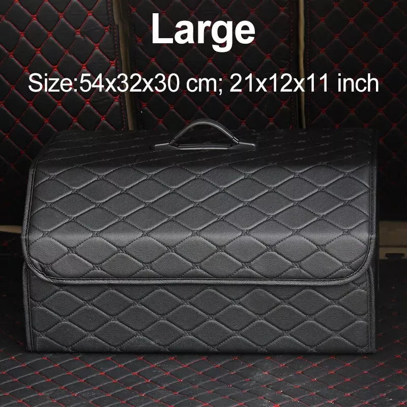 Collapsible Leather Car Trunk Organizer