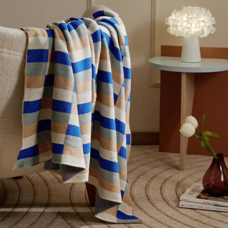 Elegant Colorful Stripe Plaid Blanket