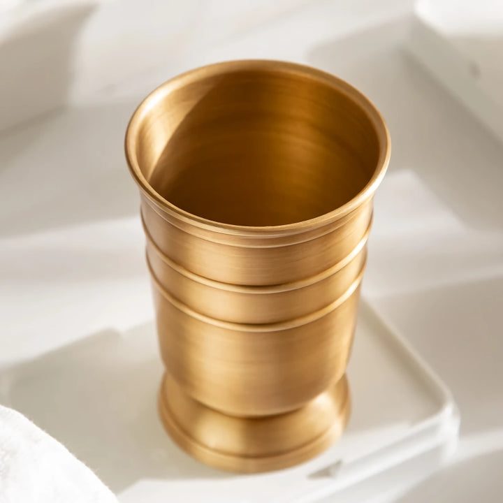 Golden Retro Brushed Brass Bathroom Set