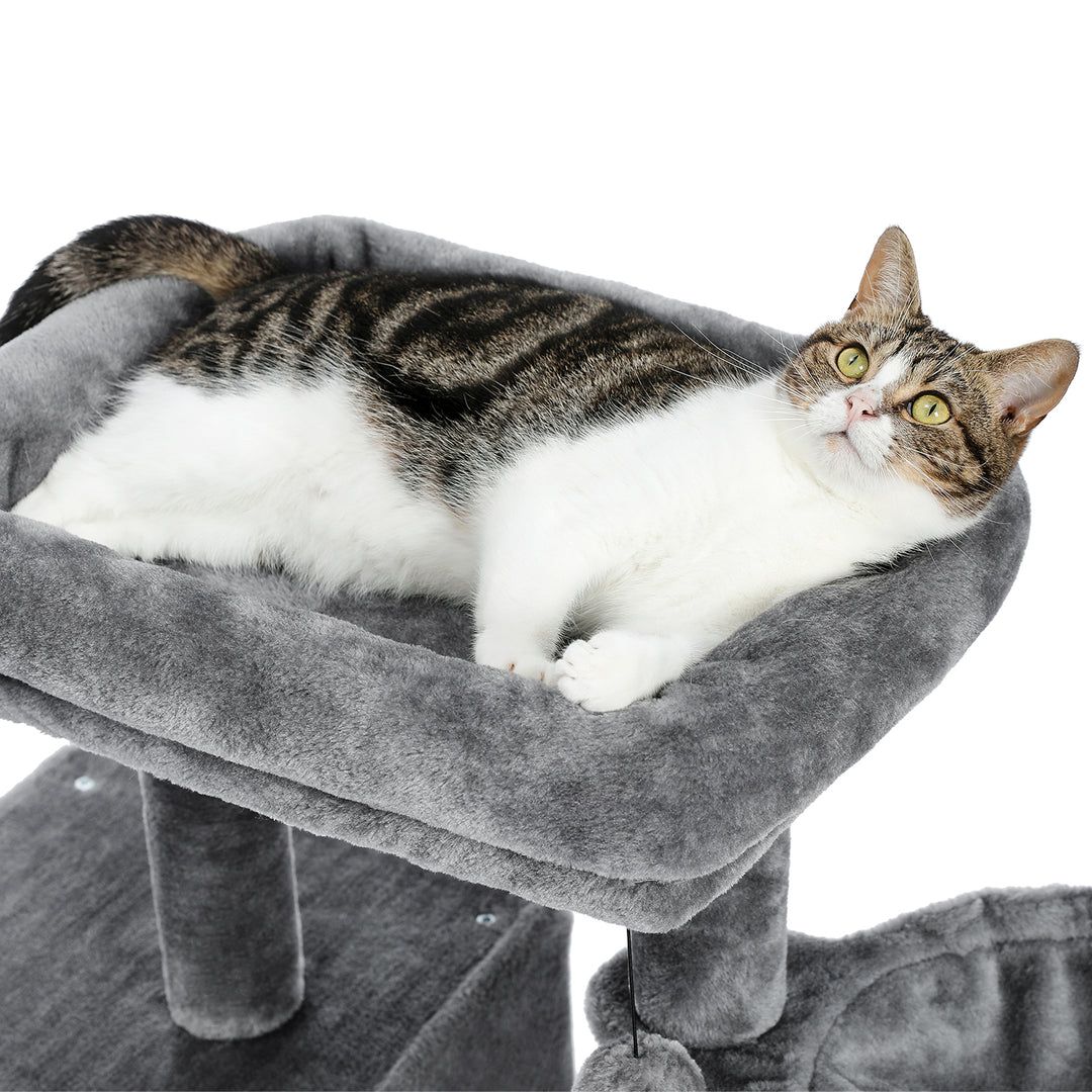 70-Inch Cat Tree with Sisal Scratching Posts, Cozy Hammock, and Large Perch for Active Indoor Cats