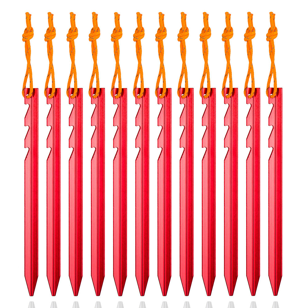 12-Pack Heavy Duty 7-Inch Aluminum Tent Stakes