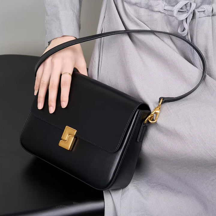 Luxury Genuine Leather Crossbody Small Square Handbag