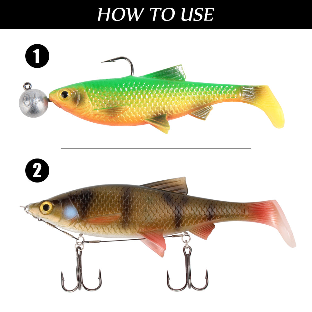 3D River Roach Paddle Tail Fishing Lure