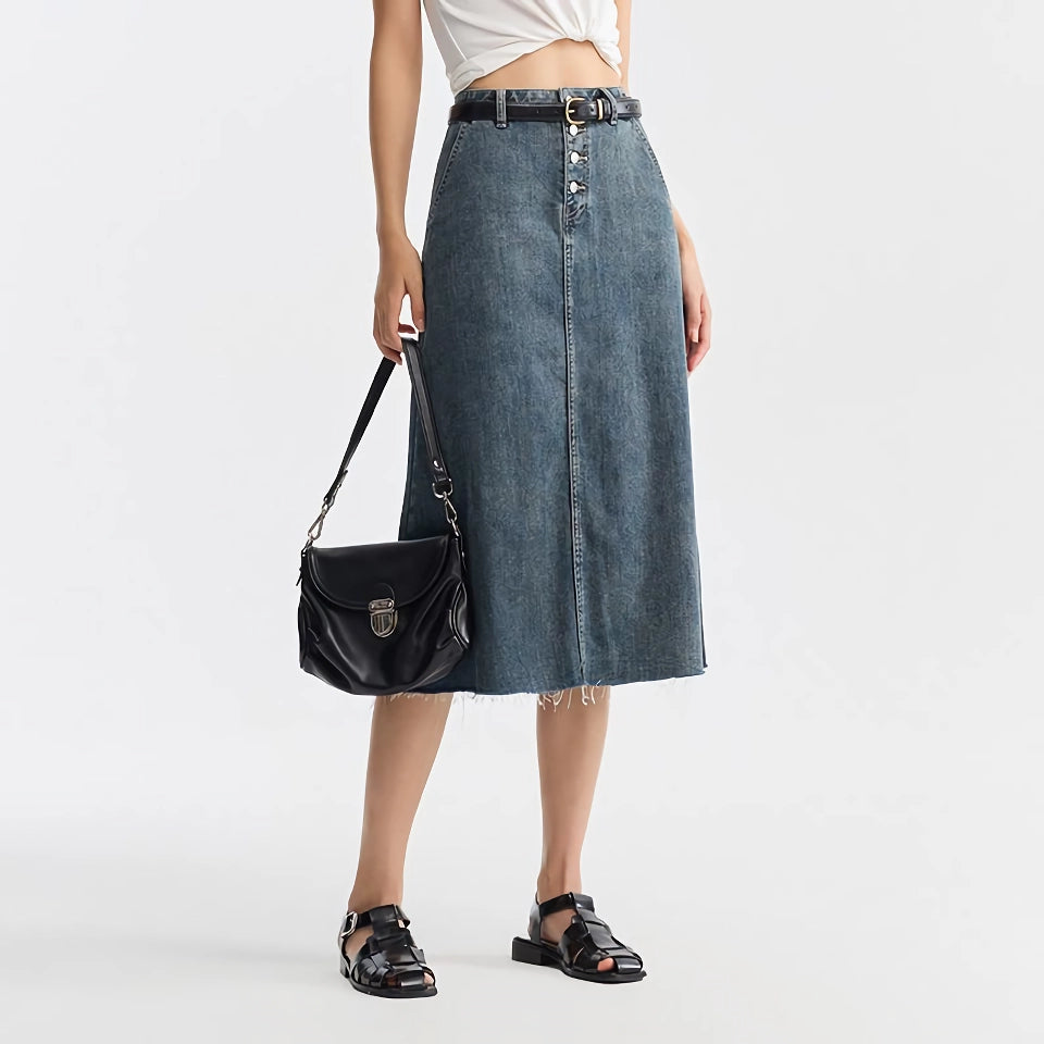 Trendy Denim A-Line Skirt