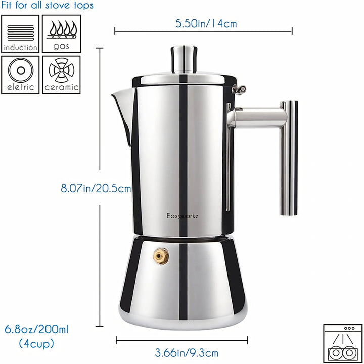 Stainless Steel Stovetop Espresso Maker