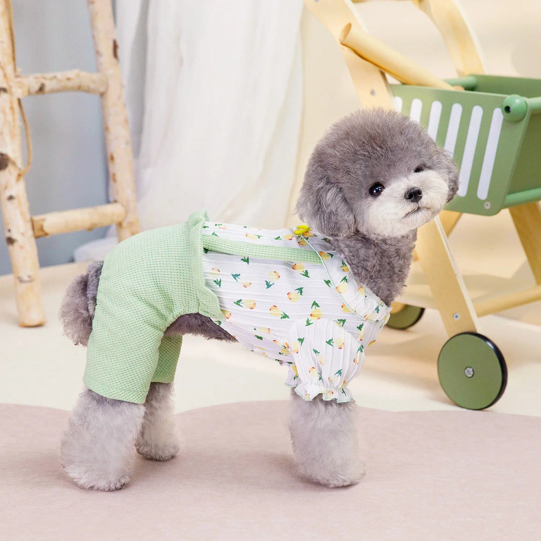 Flower Pattern Dog Jumpsuit