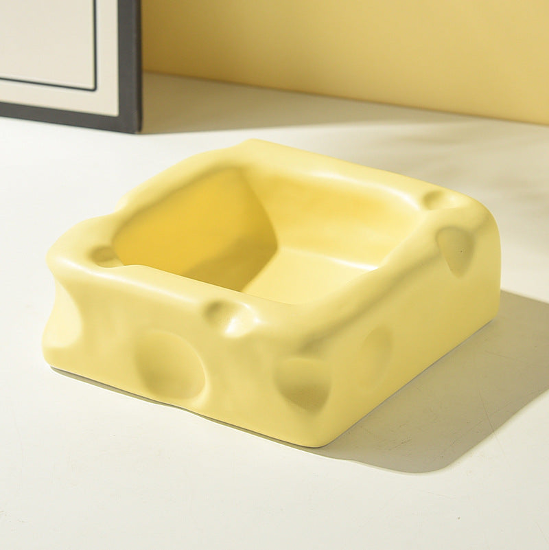 Cheese-Shaped Ceramic Pet Bowl