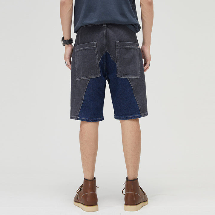 Men's Casual Patchwork Denim Shorts