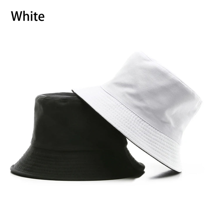 Classic Cotton Black Reversible Bucket Hat – Casual Sun Cap for Outdoor Adventures