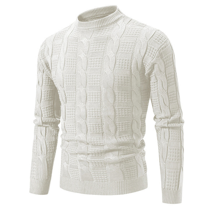 Men's Round Neck Twisted Pullover Men's Knitwear