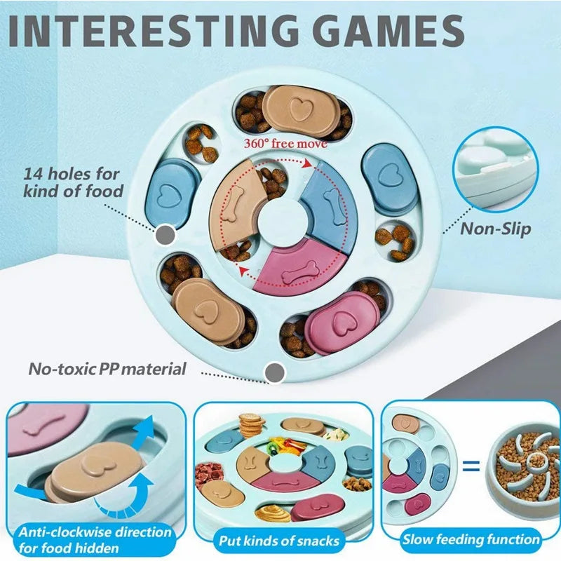 Interactive Dog Slow Feeder Bowl - Puzzle Toy