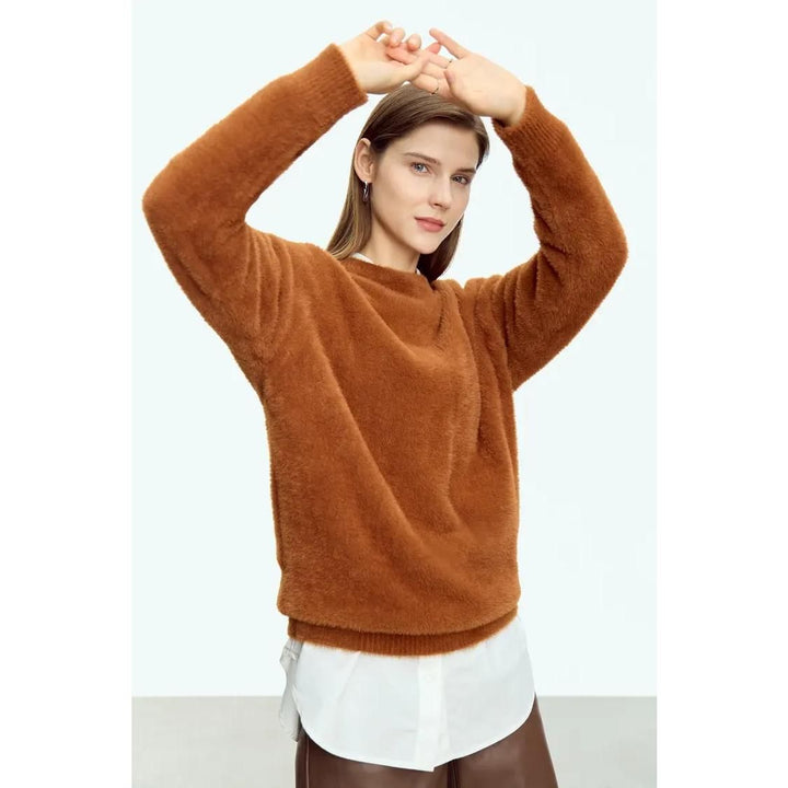 Loose Solid Round Neck Minimalist Sweater