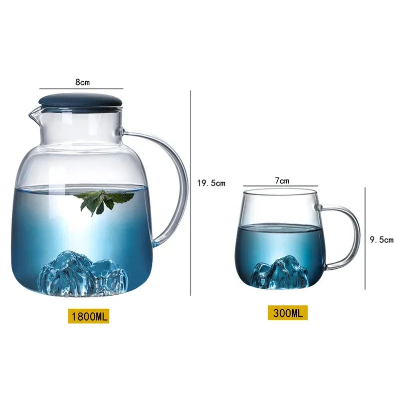 Mountain Gradient Glass Jug 1800ml with Handle