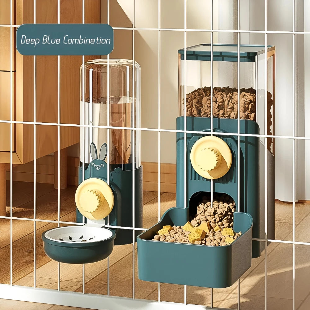 Automatic Cage Hanging Feeder & Water Dispenser for Pets