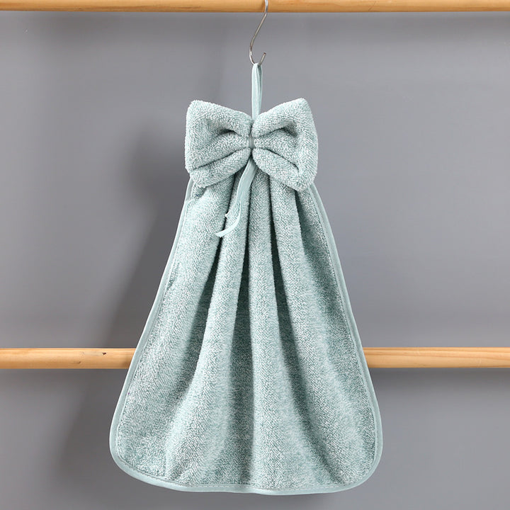 Bowknot Coral Velvet Hand Towels for Kitchen & Bathroom