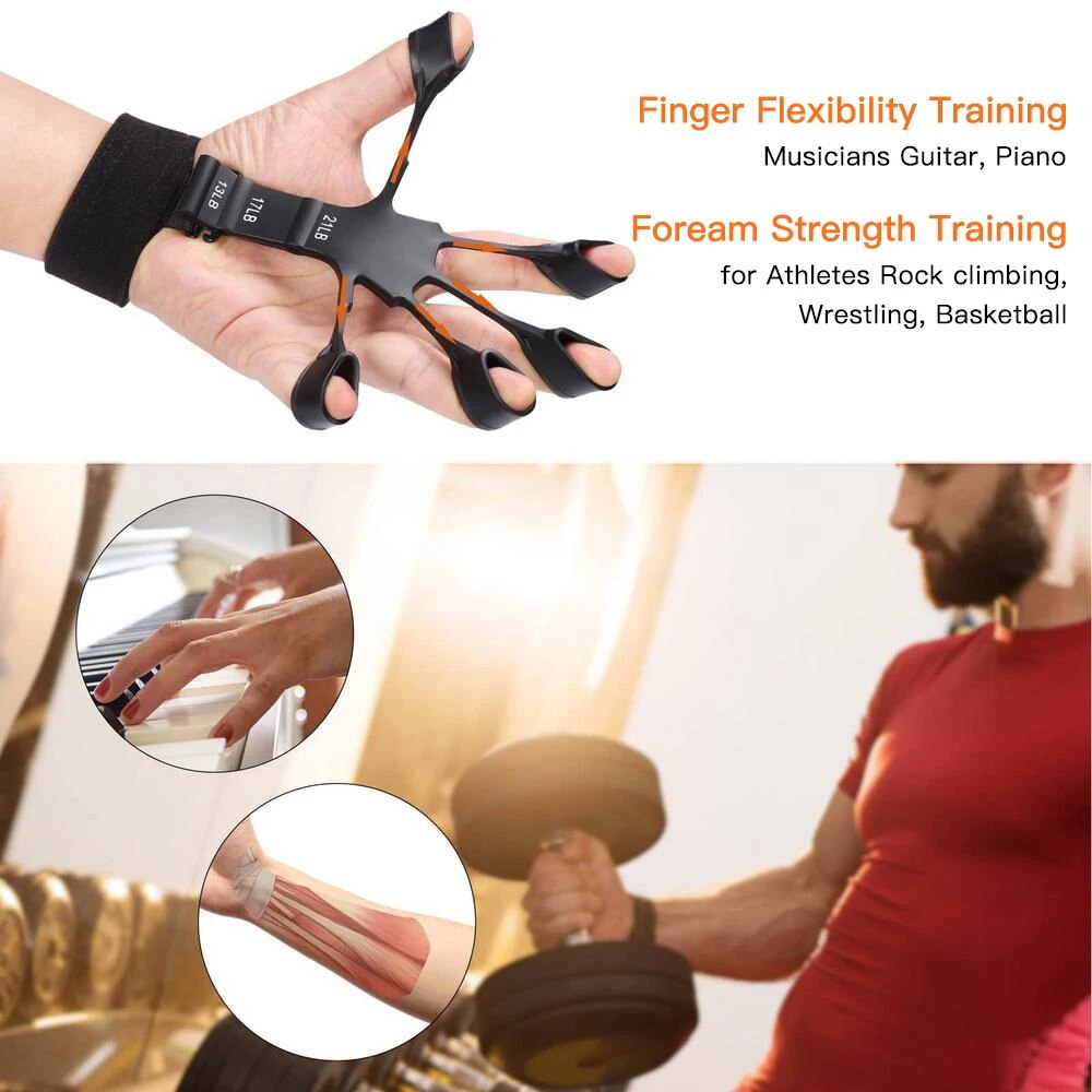 Silicone Finger Strength Trainer - Adjustable Resistance Hand Grip Exerciser
