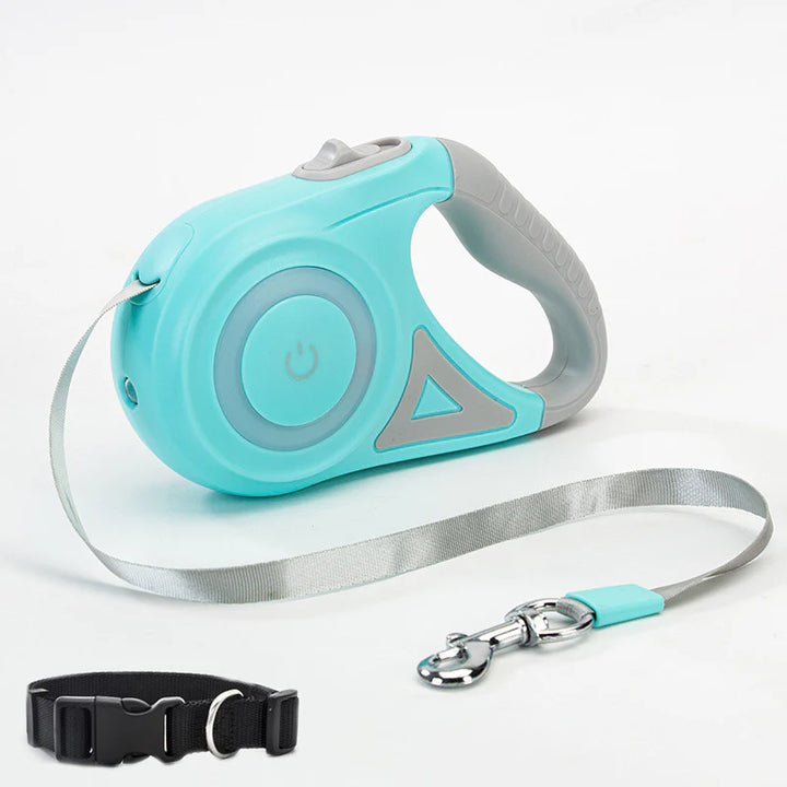 3M/5M Automatic Retractable Dog Leash with LED Light for Night Walking