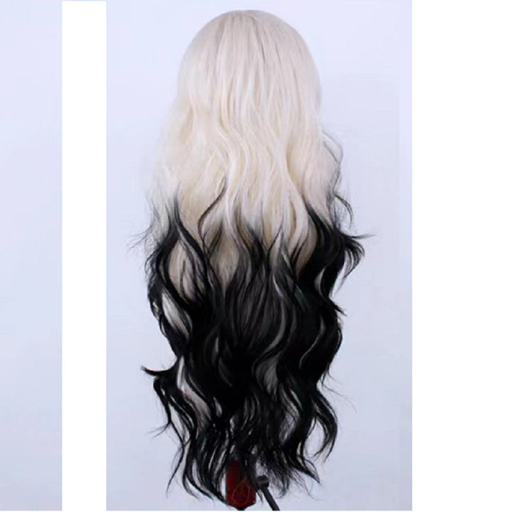 Light Gold Black Gradient Synthetic High Temperature Silk Role-playing Hair