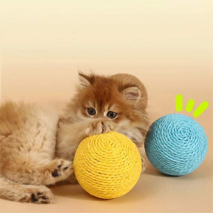 Interactive Sisal Cat Scratching Ball with Sound – Fun and Engaging Toy for Cats